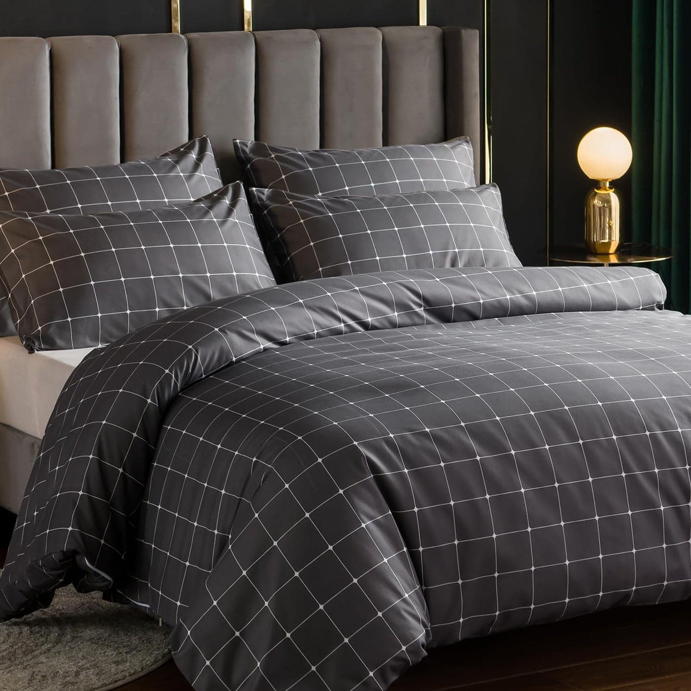 Lazzaro King Size Duvet Cover Sets Premium Microfiber Kingsize Duvet Cover Sets 230 x 220 cm 3 PCs Ultrasoft Hypoallergenic Luxury Quilt Cover King Size Bedding Sets with Zipper Closure