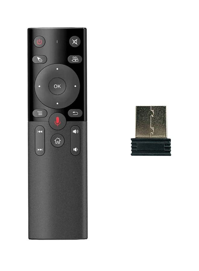 Wireless Voice Remote Control With IR Learning Microphone Gyroscope Black
