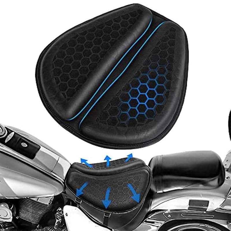 STHIRA® Seat Cushion for Motocycle, Detachable Cycle Gel Seat Cover, High Density Gel 3D Honeycomb Structure Shock Absorption & Breathable Motorcycle Seat Pad