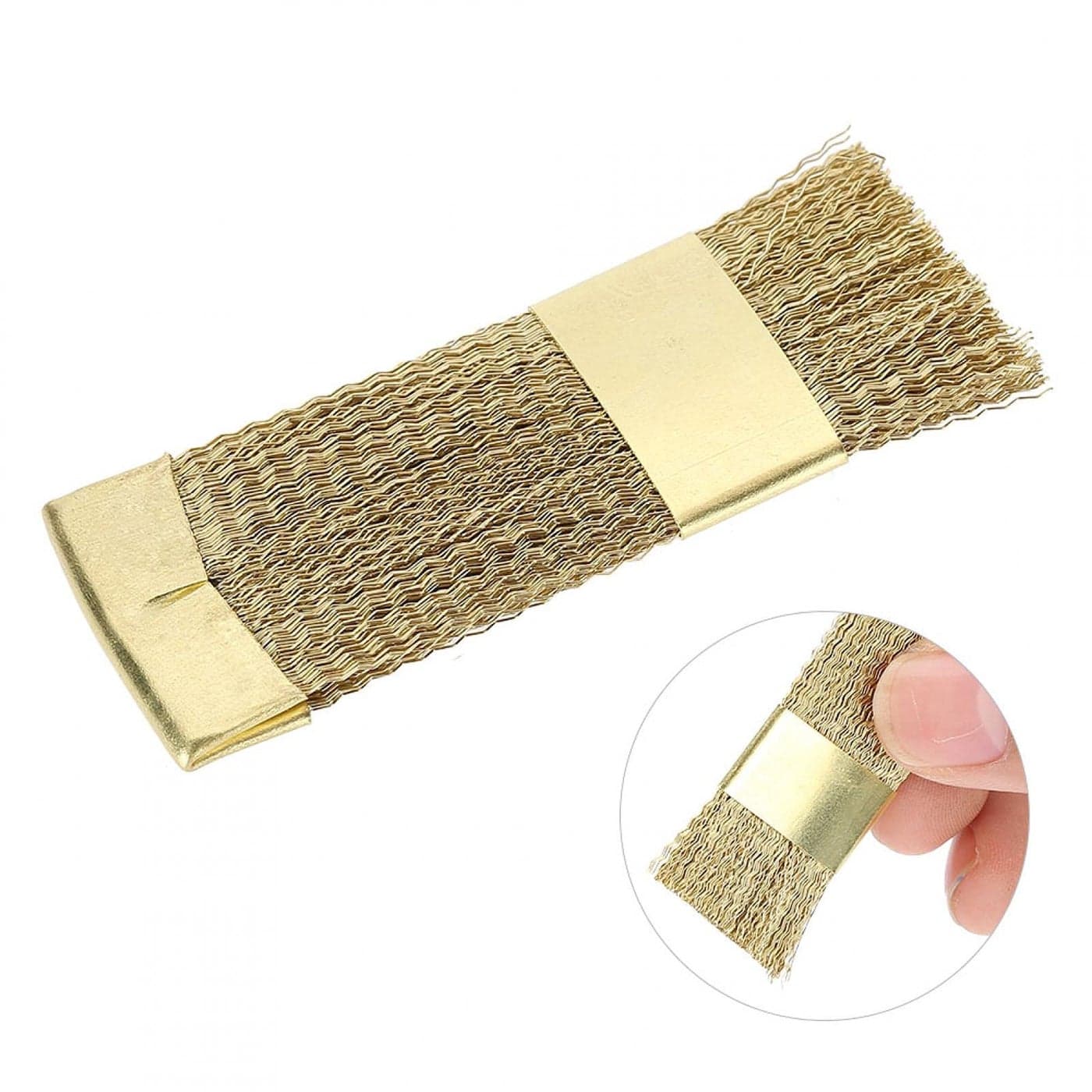 Nail Art Bits Cleaning Brush Mini Nail Art Drill Head Cleaner Golden Color Copper Wire Drill Cleaner Brush Manicure Accessories Portable Dust Cleaning Polishing Manicure Tool
