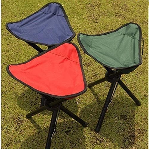 VINSU Folding Lightweight Outdoor Four Leg Tripod Stool Foldable Small Canvas Chair for Hiking Picnic Beach Travel Backpacking Garden Seat Finish Picnic StoolMulticolor