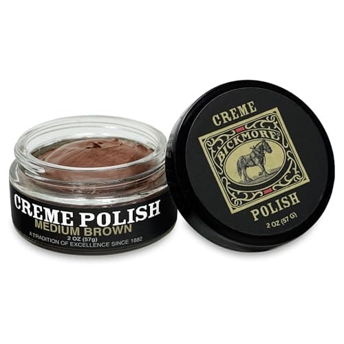 Bickmore Cream Shoe Polish - Medium Brown Leather Shoe Care, Nourishing Formula, Fills Scratches, High-Gloss Shine, Long-Lasting, Made in USA