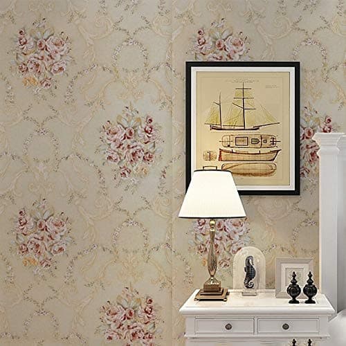 wolpin DIY Botanical Wallpaper (45 x 1000 CM, Mustard Yellow) | Floral Damask Self Adhesive Wall Sticker Roll | Decorative Wallpaper for Living Room Bedroom Sofa Background Home Décor