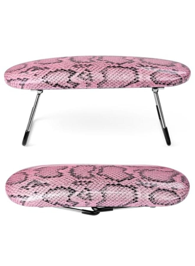 krofaue Nail Arm Rest Professional Nail Hand Rest Stand Foldable PU Leather HighDensity Sponge Nail Arm Rest for Nail Tech with NonSlip Stable Reduces Hand Fatigue Fit for Manicure Salon Use Pink