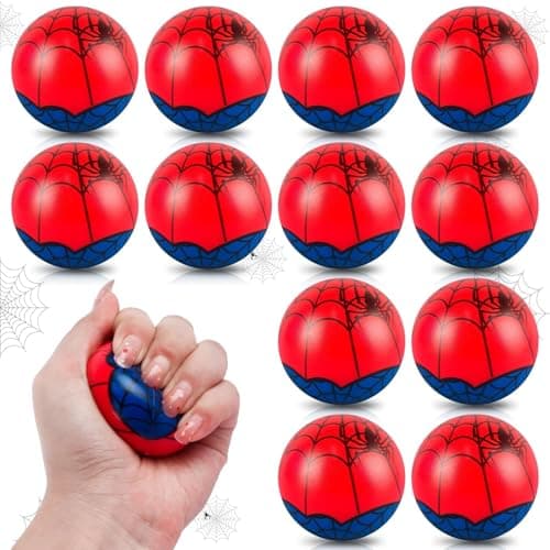 12 PCS Spider Stress Balls for Kids Party Favors 197 Inch Anxiety Relief Fidget Sensory Toys Spider Theme Squeeze Toys Bulk for Birthday Goodie Bags Carnival Gifts Classroom Prizes