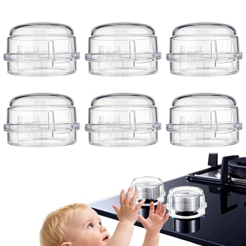 6 Pack Gas Stove Knob Covers HeatResistant Baby Proof Stove Knob Locks with Universal Size Stove Child Proof Knobs with Adhesive Stove Safety Guard for Kids Toddler PetTransparent