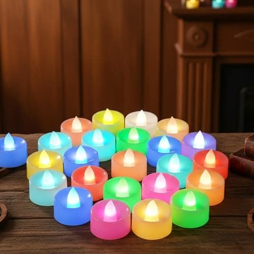 Coku Flameless LED Tealight Candles Smokeless Battery Operated Non-Flickering Tea Lights, Electric Decorative Candle for Diwali, Wedding, Christmas, Gifting & Home Decoration (Multicolor, Pack of 10)