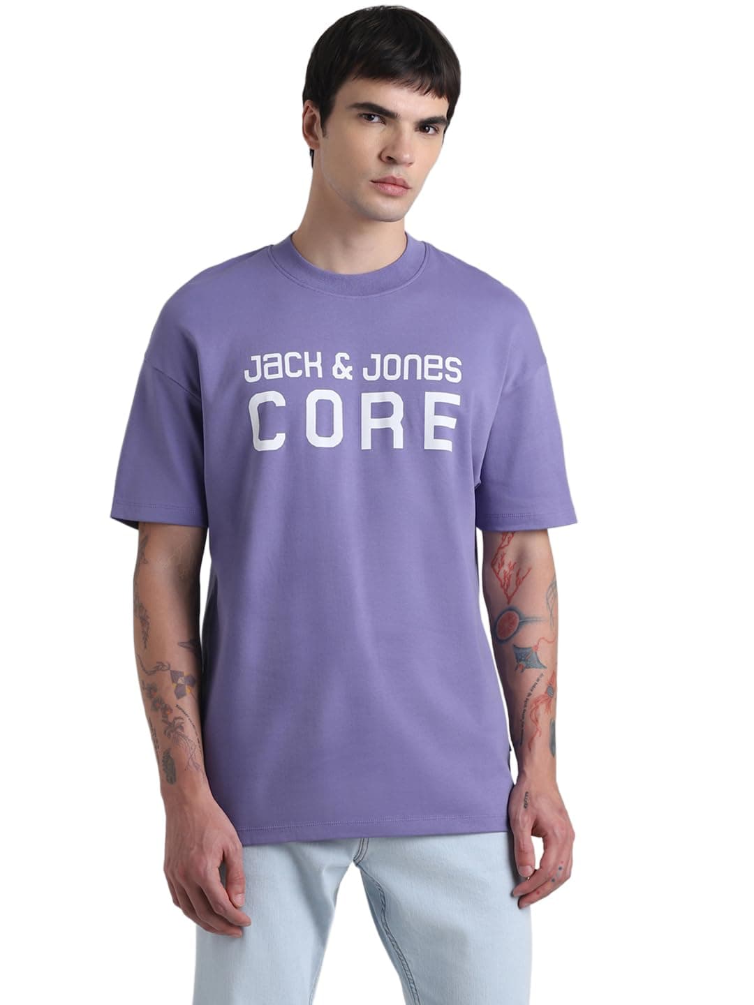 Jack & Jones Mens Purple Over Sized T-Shirt