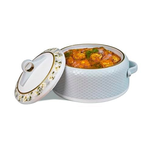 Nayasa Coral Insulated Inner Stainless Steel Casserole- 1500 ML | Serving Bowl with Lid | Hot Pot for Kitchen | Roti Box | Grey