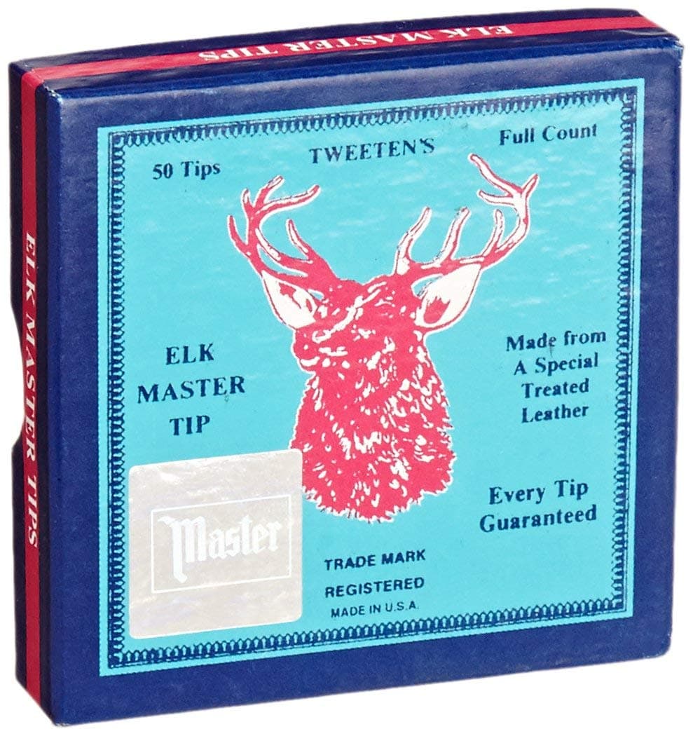 Tweeten Elk Master 13 mm Soft Leather Billiard/Pool Cue Tips, Box of 50
