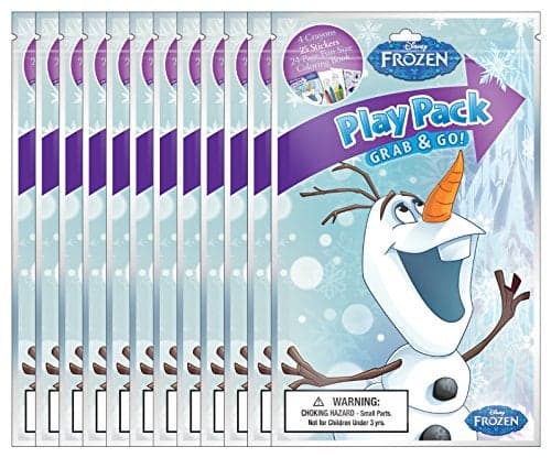 Bendon Frozen Olaf Grab Go Play Packs 12Pack Includes 4 Crayons 1 Sticker Sheet 24Page Mini Fun Size Coloring Book