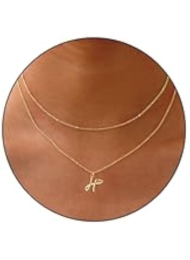Easter Graduation Gift Initial Necklace for Women 14K Gold or Silver A to Z Letter Heart Choker Trendy Dainty Layered Pendant Jewelry for Teen Girls Girlfriend Wife