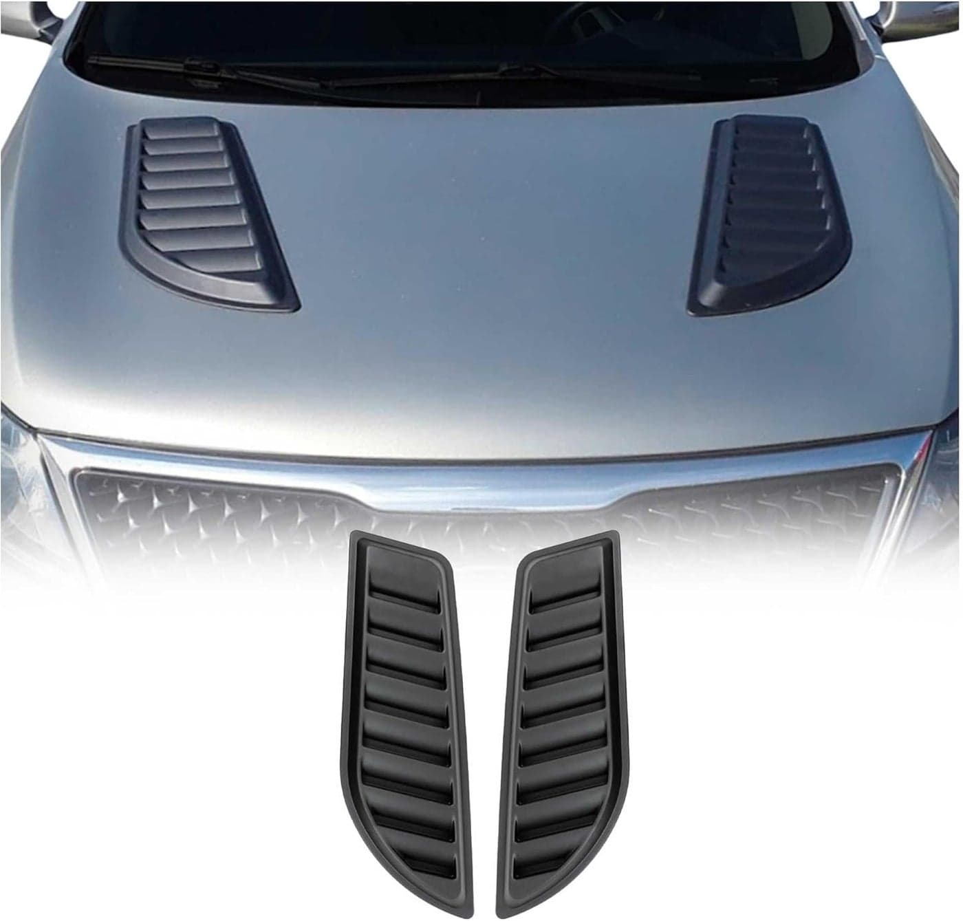 OMAC Decorative Air Flow Intake Hood Scoop for Ford Ranger 2019-2023, Black, 2 Pieces