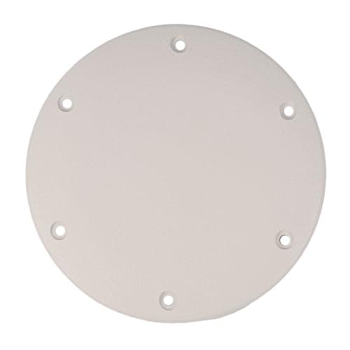 TH Marine Designer Series Screw Down Deck Plates Durable 6 Outer Diameter 45 Cutout Hole White NonCorrosive Marine Deck Access Solution with Textured Traction for Boats and RVs