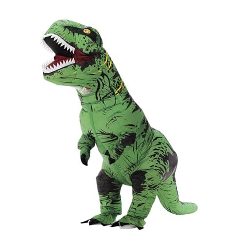 Servllcell Inflatable Dinosaur Costume for KidsHalloween Costumes T Rex Blow Up Costumes for Boys GirlsCosplay PartyGreen