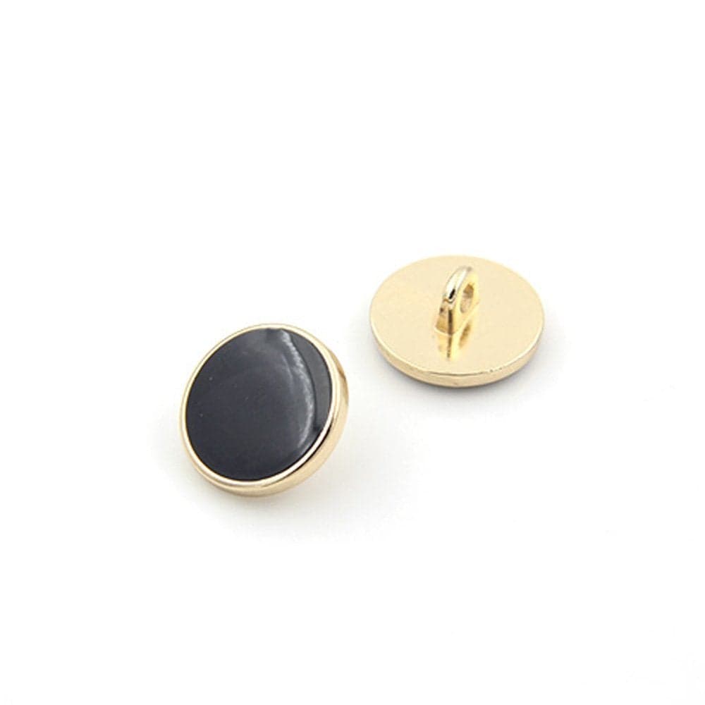 10PCS Clothes Button Fashion Black Glazed Metal Button Set Sewing Button for Blazer Coat Uniform Shirt Suit and Jacket 23mm