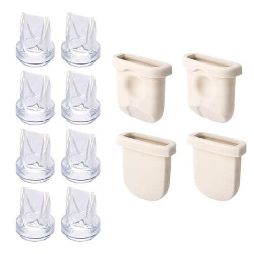 12pcs Breast Pump Parts for eufy, Includes 4pcs Silicone Diaphragms & 8pcs Duckbill Valves Wearable Breast Pump Replacement Accessories Compatible with eufy S1 Pro/S1/E10/E20