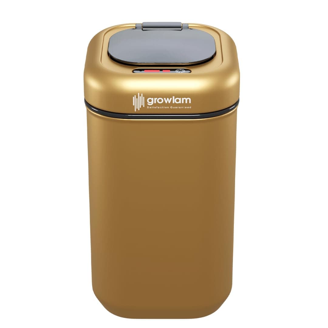 GROWLAM Motion Sensor Waste BIN for Home Office Hotel Kitchen Bathroom Automatic Hygienic 9 Gold
