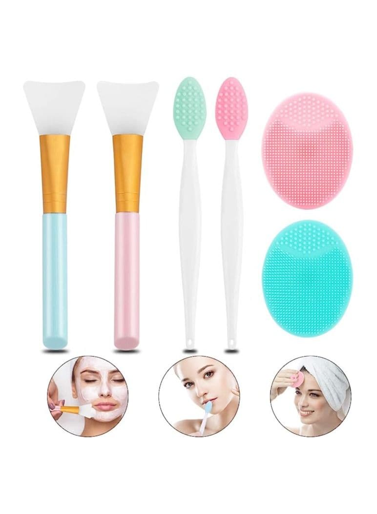 Lip Scrub Brush Silicone Facial Cleansing Brush -6PCS Lip Exfoliator Brush