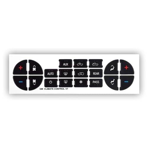 AC Dash Button Repair Kit, AC Dash Switch Label Replacement for Select 07-14 Vehicles, Fix Ruined Faded A/C Control Buttons Sticker Decal for Car SUV Van Truck Accessories (3 PCS)