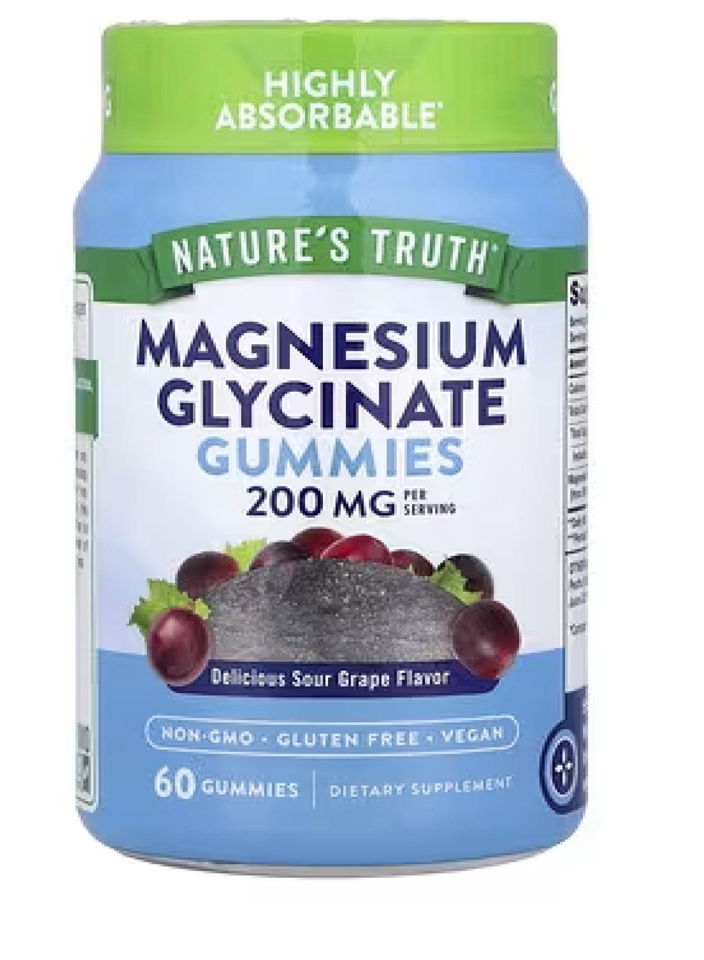 Magnesium Glycinate Gummies, Delicious Sour Grape, 60 Gummies