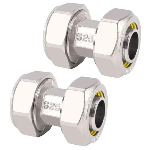 2pcs 3434 Air Line Fittings for Rapid Air System Air Hose Fittings 34 Inch Straight Fittings Fit for ShopGarage Compressed Air Piping BrassNickel Plated 200psi Working Pressure