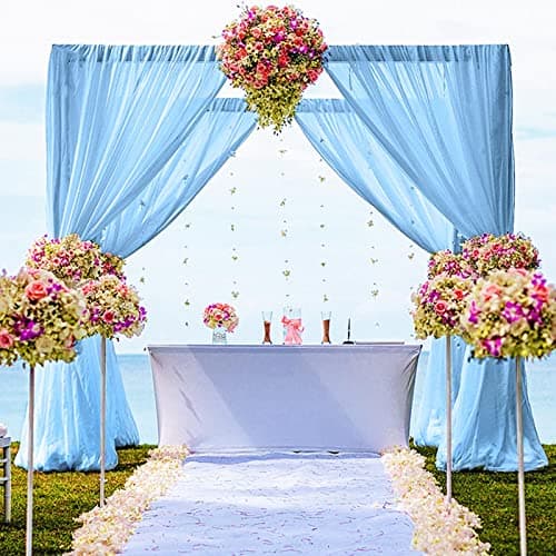 DUOBAO Chiffon Backdrop Curtain 10FTx10FT Shower Curtains Polyester Backdrops for Wedding Sheer Drapes 2 Panels 59"x120" Tulle Fabric Drape for Party Stage Decoration