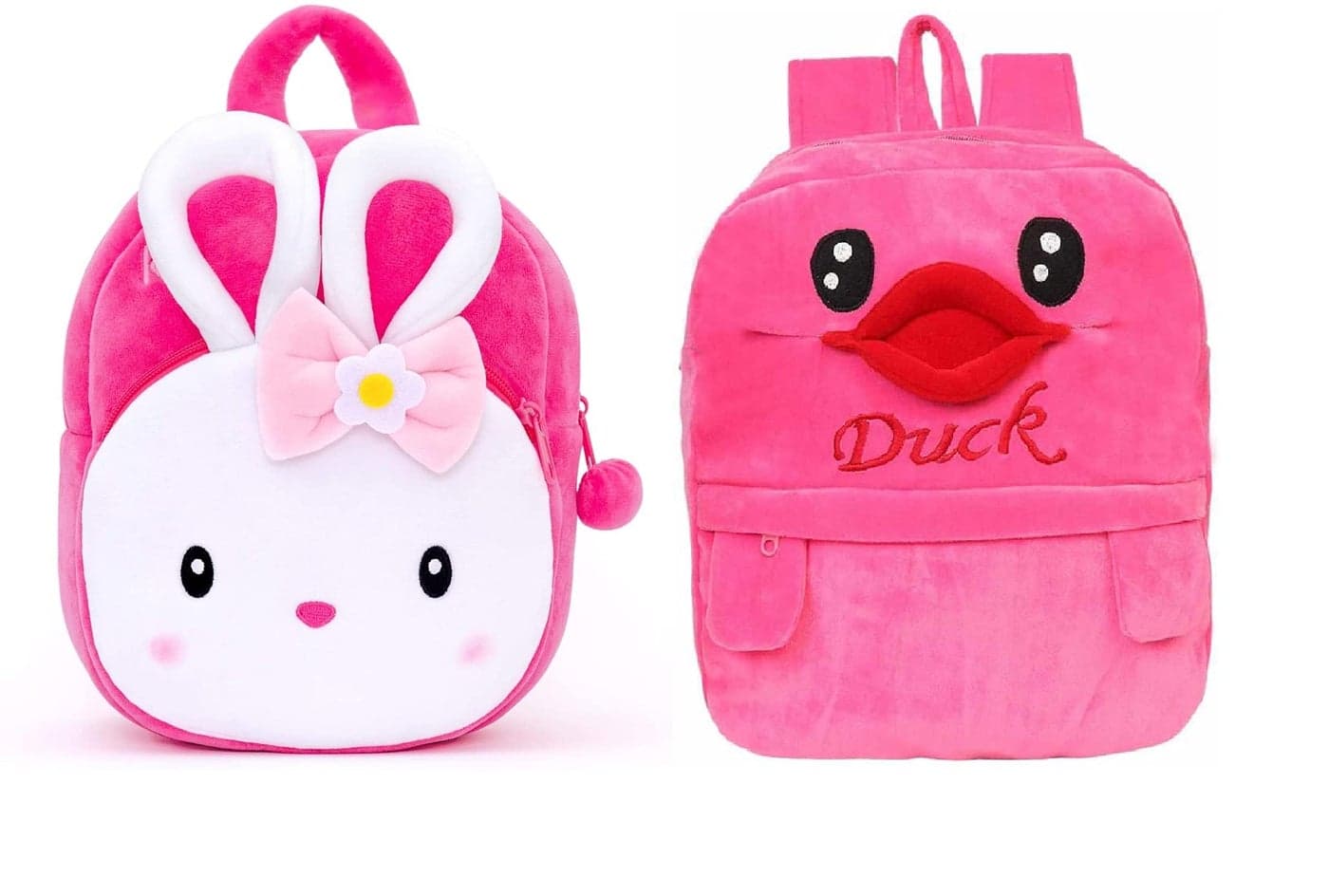 blue tree Kids School Bag Soft Plush Backpack Cartoon Bags Mini Travel Bag for for Girls Boys Toddler Baby Konggi Rabbit & Duck