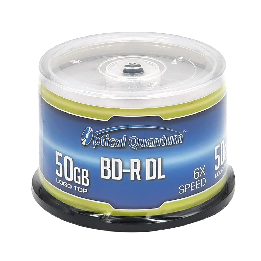 Optical Quantum 50 GB 6X Bluray Double Layer Recordable Disc BDR DL Logo Top 50Disc Spindle MPN OQBDRDL06LT50
