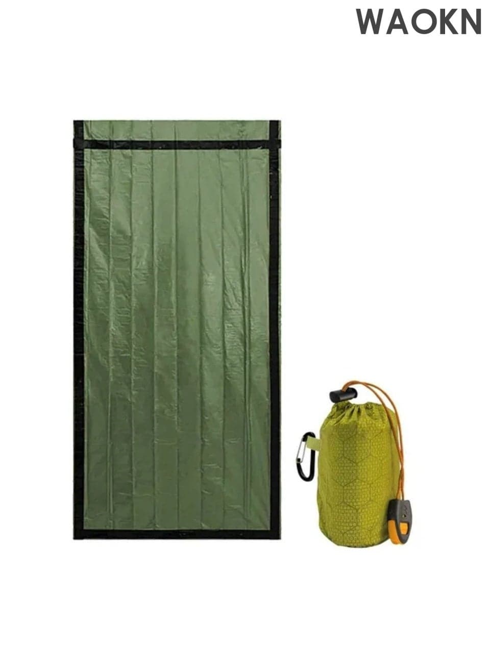 Emergency Survival Sleeping Bag, Thermal Bivy Sack Blanket, Waterproof Lightweight, Mylar Portable Nylon Sack for Camping Hiking Outdoor Adventure Activities(Green)