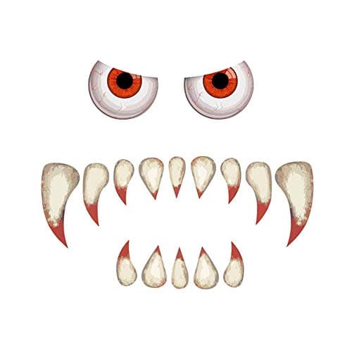BinaryABC Monster Face Door Stickers - Garage & Archway Halloween Decorations, Haunted House Party Decor