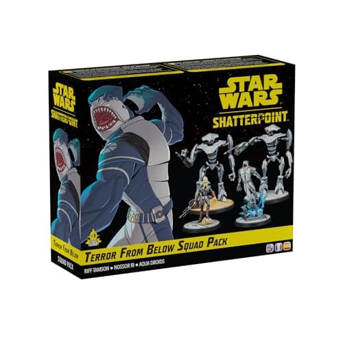 Asmodee Star Wars Shatterpoint Terror from Below SQUAD PACK Includes Riff Tamson Nossor Ri Aqua Droids Tabletop Miniatures Strategy Game for Kids and Adults Ages 14 2 Players 90 Min Playtime