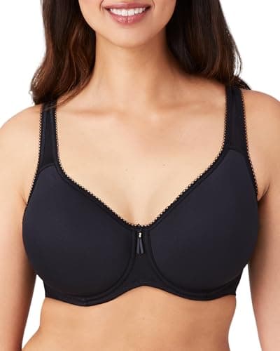 Wacoal Women's Basic Beauty Contour T-Shirt Bra, Black, 36DDD