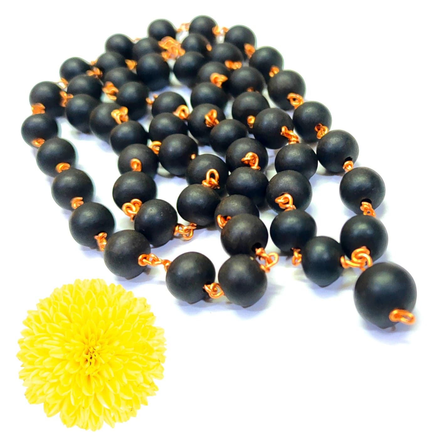anciently Karungali Malai Copper Original 8mm Karungali Malai Copper 8mm 54 Beads Ebony Wood 1 Piece