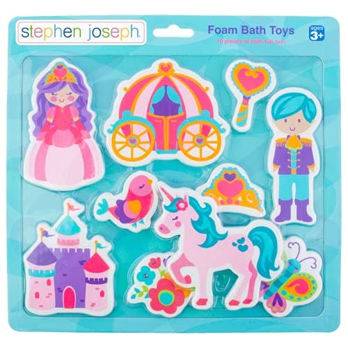 Stephen Joseph Floating Foam Bath Character 10Piece Toy Set Princess SJ1148 Small
