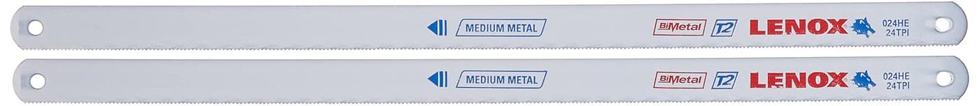 LENOX Tools Hacksaw Blade BiMetal Metal Cutting 10inch 24 TPI 2Pack 23930T024HE