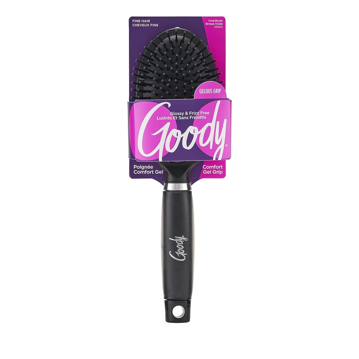 Goody Oval Hair Brush with Gelous Grip For All Hair Types Ion Infused Bristles for FrizzFree and Glossy Styling PainFree Hair Accessories for Women Men Boys and Girls