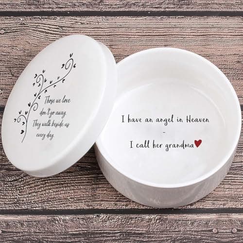 Sympathy Gift for Loss of Grandma, Ceramic Keepsake for Grandma in Heaven, Grandma Memorial Gifts for Grandson Granddaughter Lost of Grandmother, In Memory of Grandmas Mother's Day Birthday Christmas
