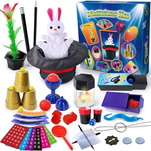 PATIFEED Magic Kit 75 Magic Tricks for Kids with Instructions for Each Trick to Perform Christmas Halloween Magic Set for Girls Boys Beginners