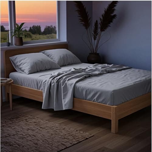 Mellanni Full Sheets Set - 4 PC Iconic Collection Bedding - Hotel Luxury, Extra Soft, Cooling Bed Sheets - Wrinkle, Fade, Stain Resistant (Full, Light Gray)
