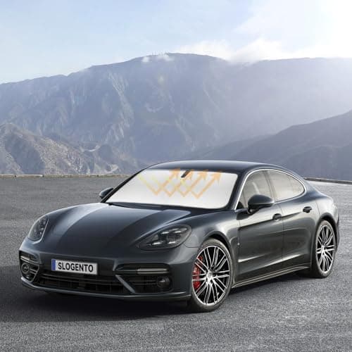Sun Shade for Panamera Windshield Sunshades for 2017-2024 2025 Porsche Panamera Sedan Windshield Cover Foldable Front Window Shields Sun Visor Protector Blocks UV Keep Vehicle Cool Car Accessories