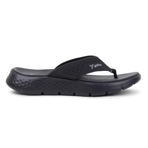 YOHO Snugly 005 Slippers For Men | Cushioned Support | Lightweight Grip | Breathable Comfort | Long-Lasting Build | Classic Black - UK 9