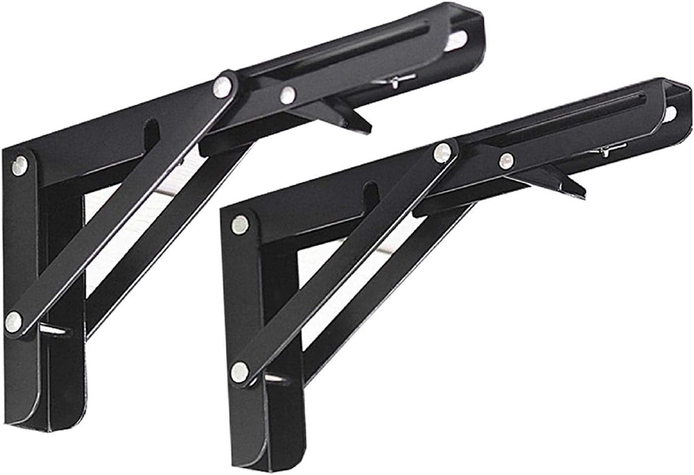 Anugrah Folding Shelf Brackets Heavy Duty Metal Collapsible Shelf Bracket for Bench Table Shelf Hinge Wall Mounted Space Saving DIY Bracket Wall Mounted Brackets Folding Shelf Brackets 12INCH