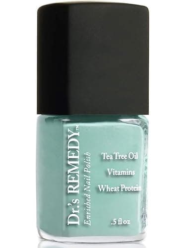 Drs Remedy Enriched Nail Polish Non Toxic All Natural and Organic Doctor Formulated Strengthens Restores Heals and Protects 24Free TRUSTING Turquoise