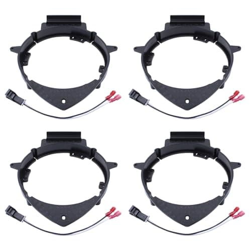 ApplianPar Front Rear 6.5" to 6.75" Door Speaker Adapter Mounting Plates and Wiring Harness Stand Ring Kit for Sierra 1500 2007-ON