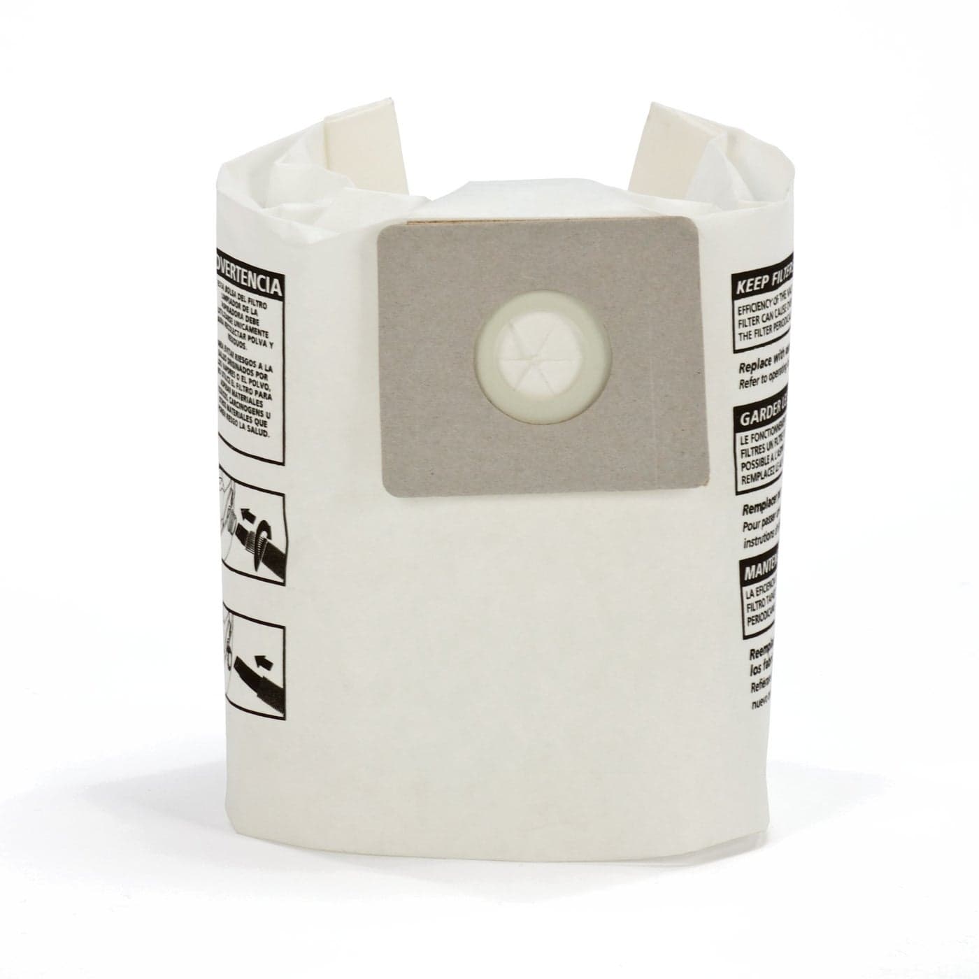 Shop-Vac 9066833 Disposable Filter Bags, Fits 2-2.5 Gallon Tanks, White Paper Material, Designed for Dry Debris Collection, (3-Pack)