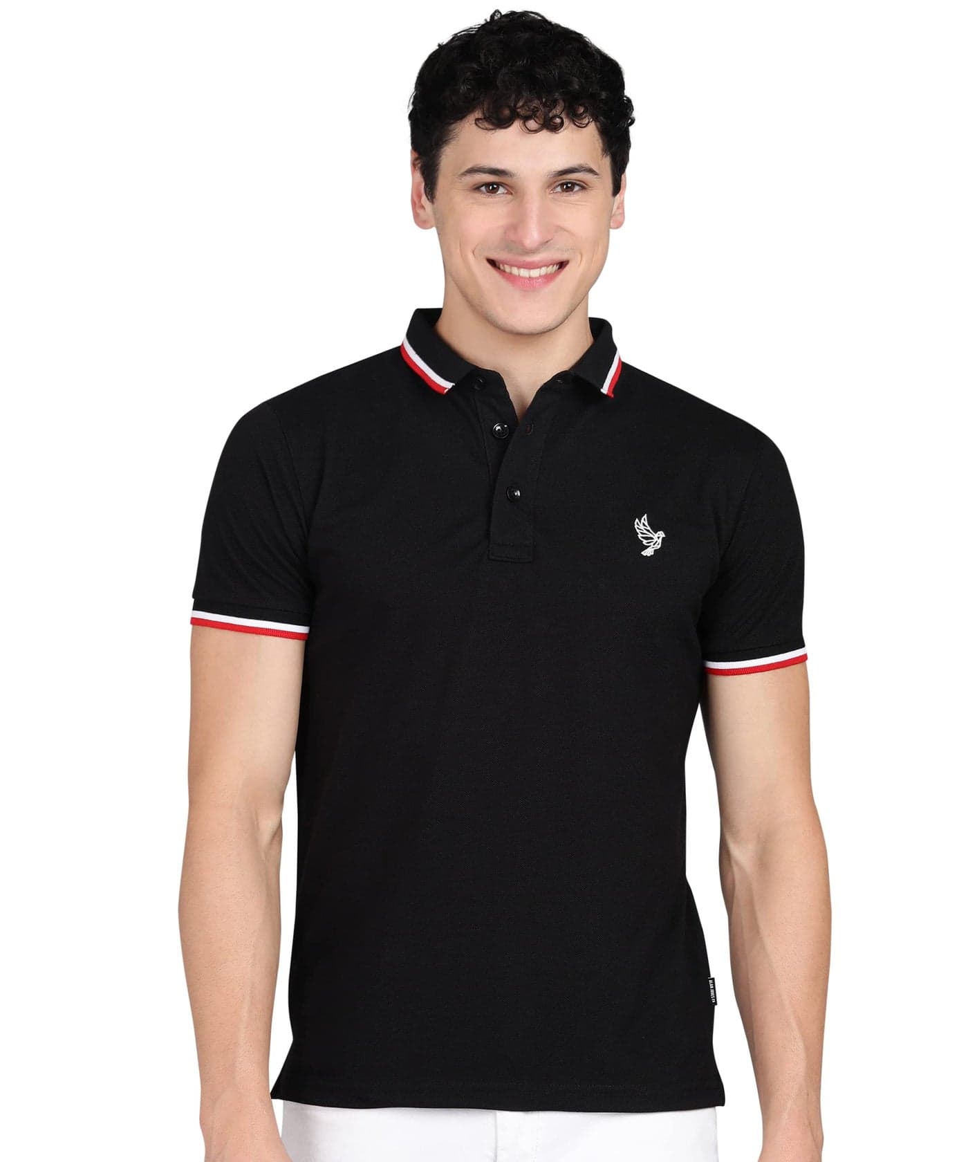 Alan Jones Clothing Men's Solid Regular Fit Polo T-Shirt (Black_XL)