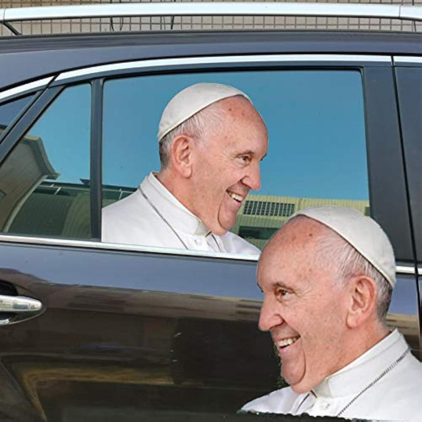 Senksll Pope Francis Car Window Cling Funny Car Sticker Window Decal for Vehicles