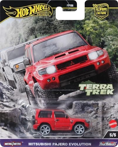 Hot Wheels Premium Car Culture Collectible Toy Car 164 Scale DieCast Mitsubishi Pajero Evolution Terra Trek Vehicle with Real Riders Tires