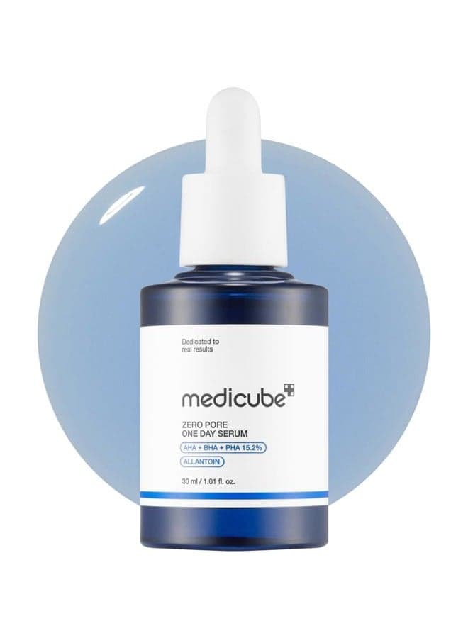 Medicube Zero Pore One-day Serum 1.01 fl.oz - Overnight Resurfacing Serum with Pore Tightening Complex - 15.2% AHA+BHA+PHA & 2% Niacinamide - 10.8% reduction in pore appearance after one day of use